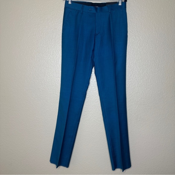 Mens Vitali Three Piece Suit Vested M3090-COLBY Teal Slim Fit - Picture 6 of 11